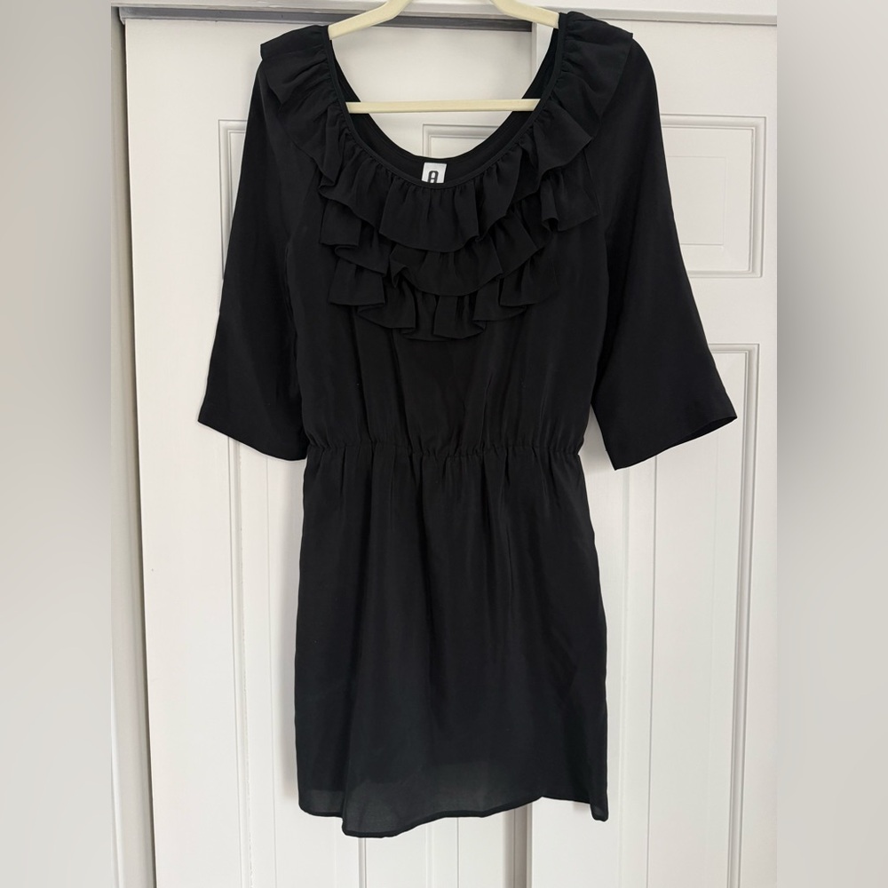 Amanda Uprichard Black Ruffled Dress